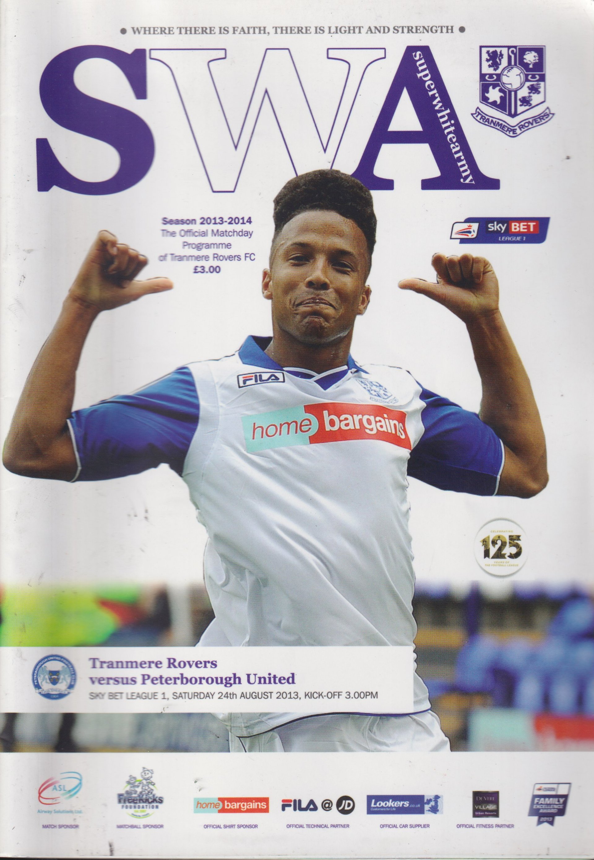 Tranmere Rovers v Peterborough United match programme